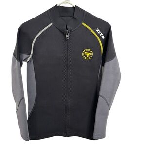 ZCCO 1.5mm Neoprene Wetsuit Jacket L Black Gray Surf Diving Worn Once